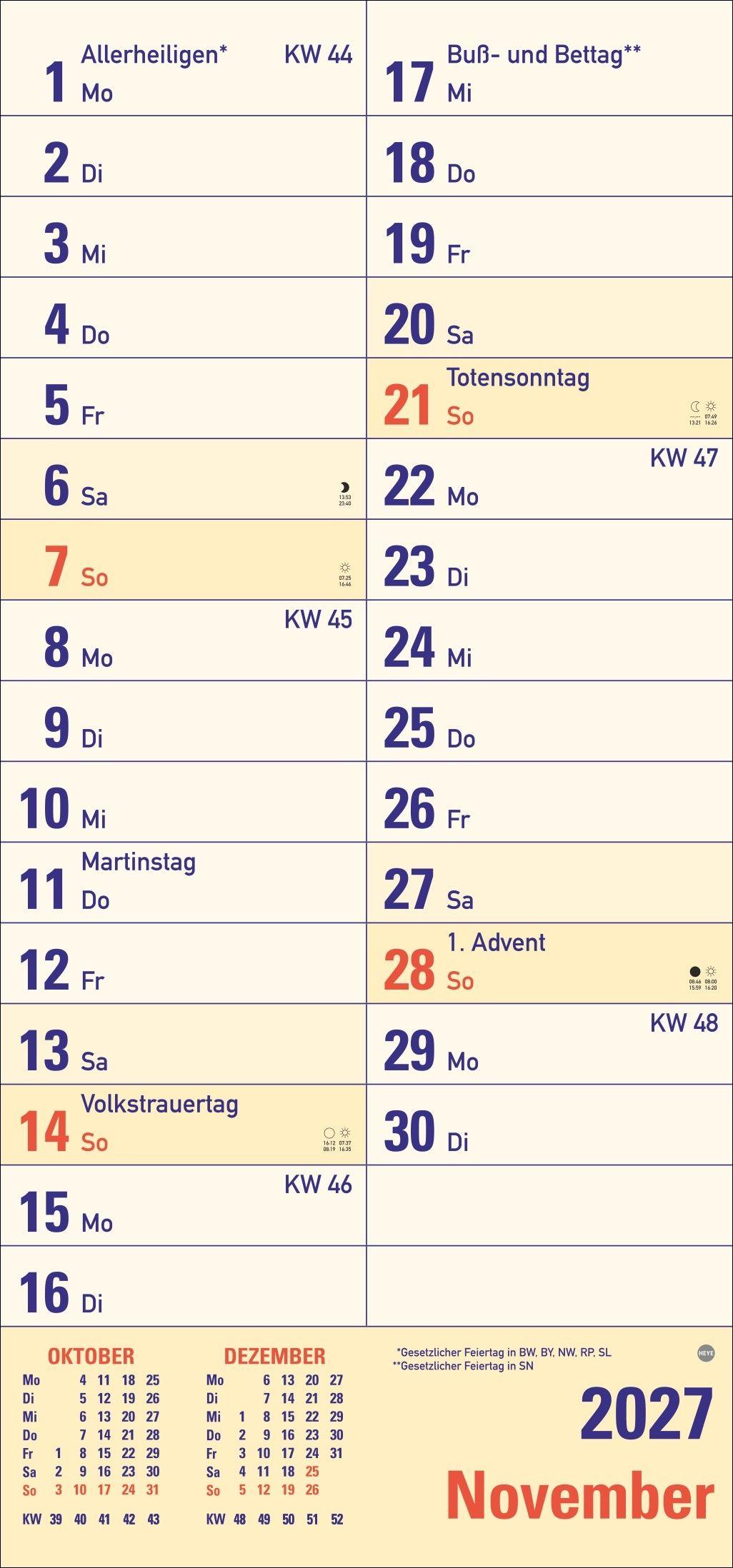 Beispielinhalt (Bild) Großdruck Planer 2027