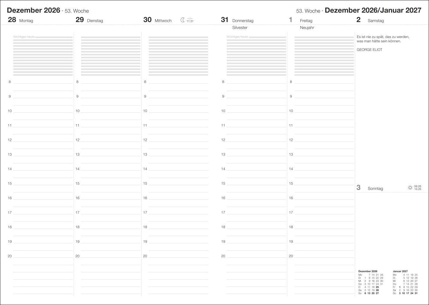 Beispielinhalt (Bild) Terminer A5, Struktur rot 2027