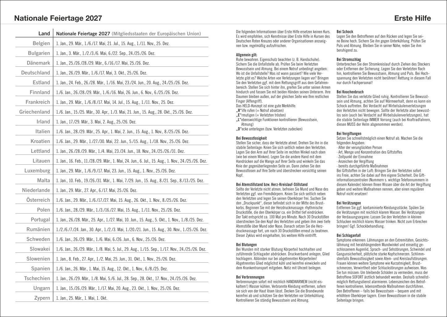 Beispielinhalt (Bild) Terminer A5, Struktur rot 2027