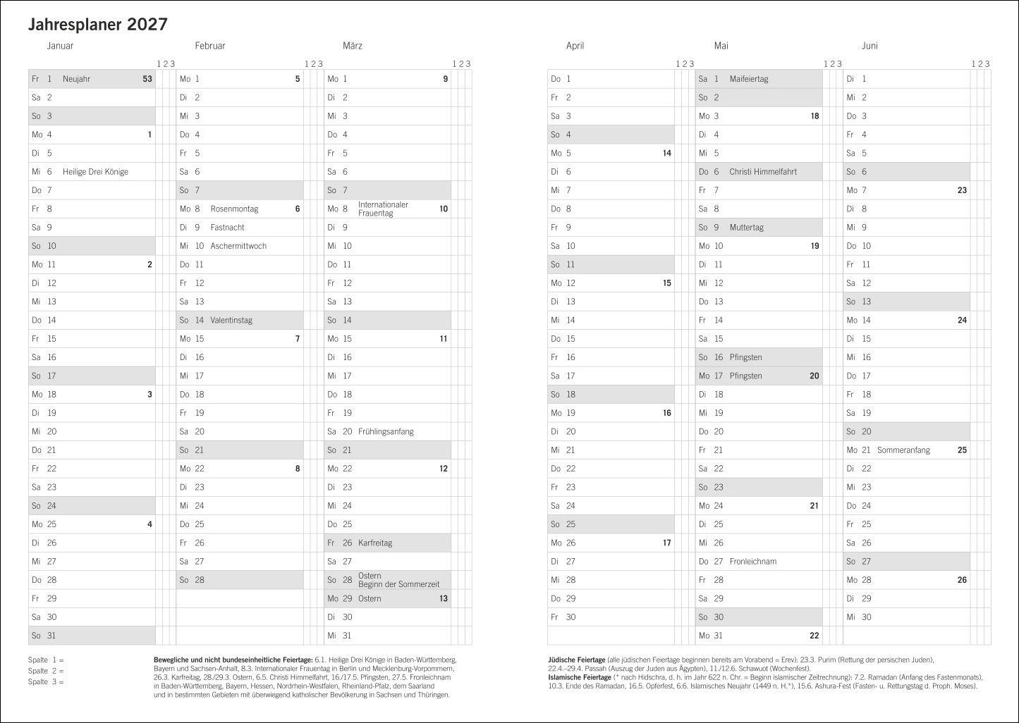 Beispielinhalt (Bild) Terminer A5, Struktur rot 2027