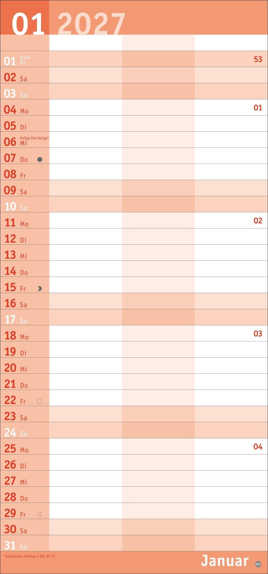 Beispielinhalt (Bild) Basic Planer für zwei 2027