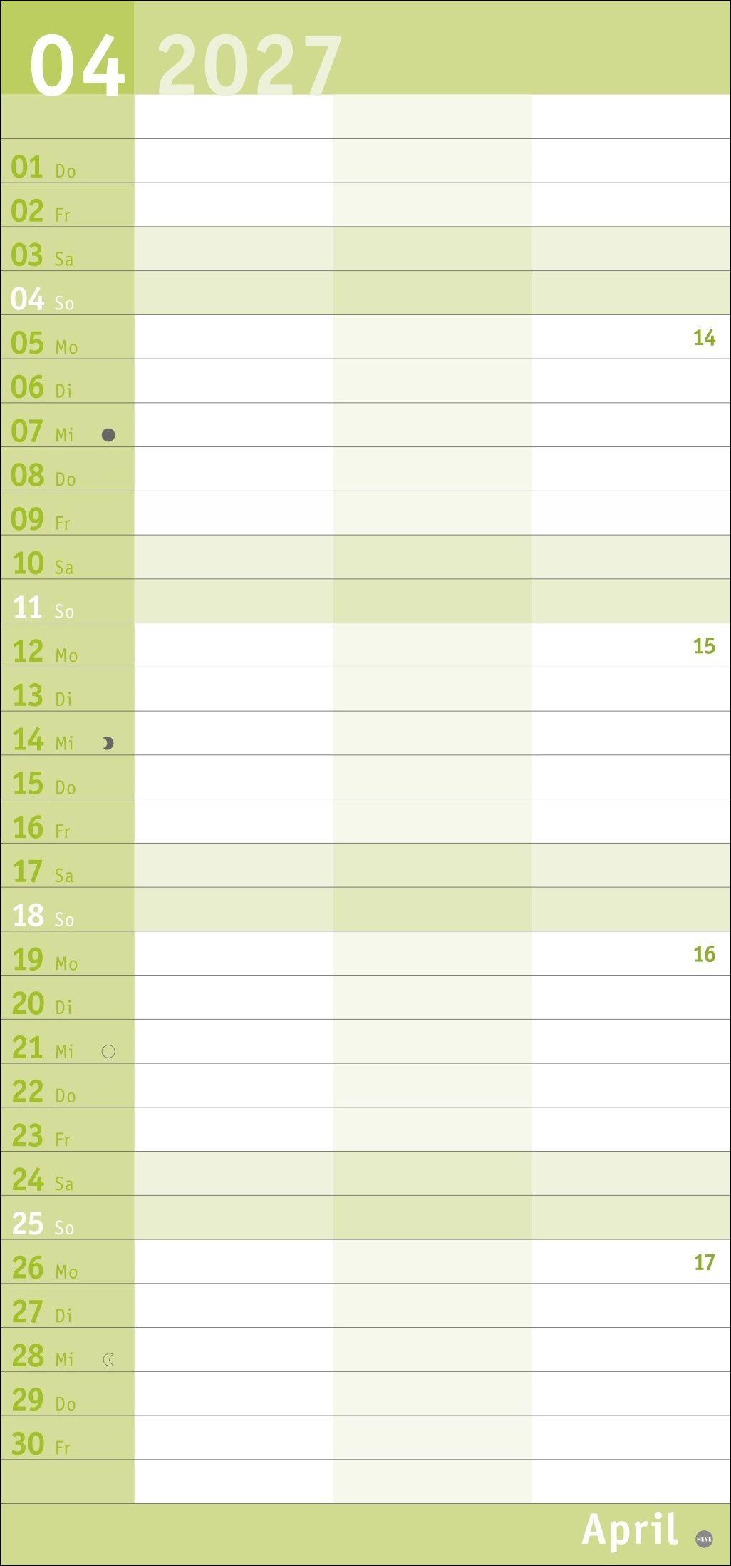 Beispielinhalt (Bild) Basic Planer für zwei 2027