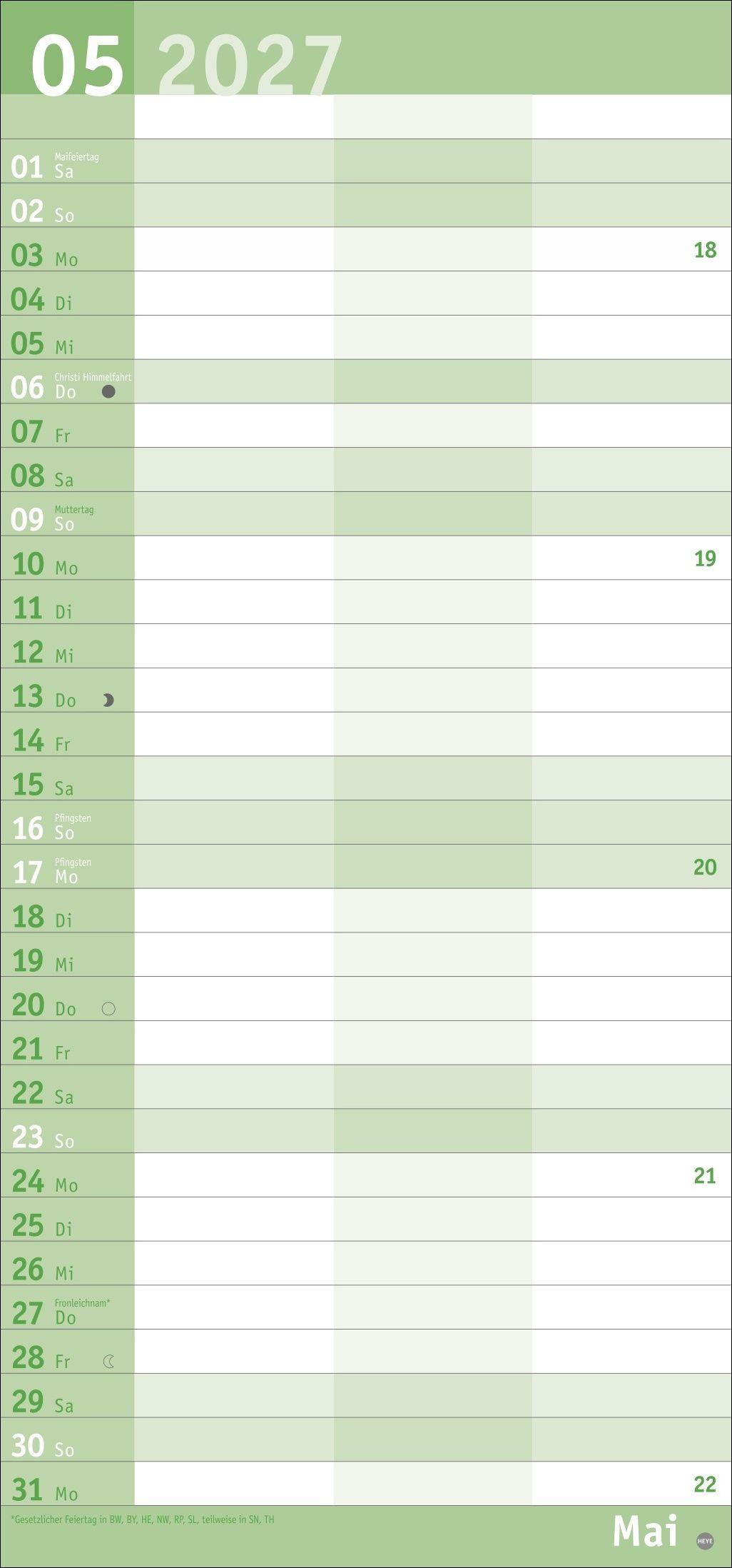 Beispielinhalt (Bild) Basic Planer für zwei 2027