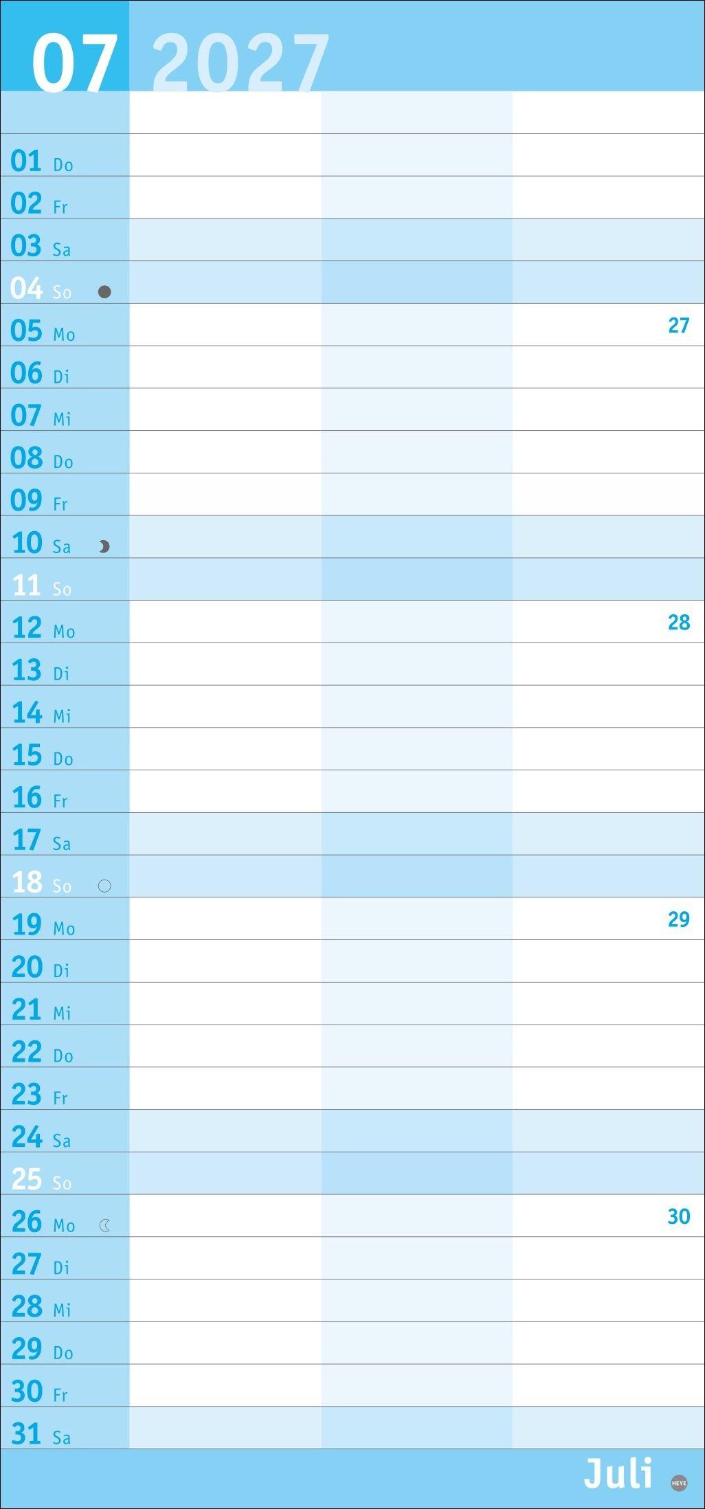 Beispielinhalt (Bild) Basic Planer für zwei 2027