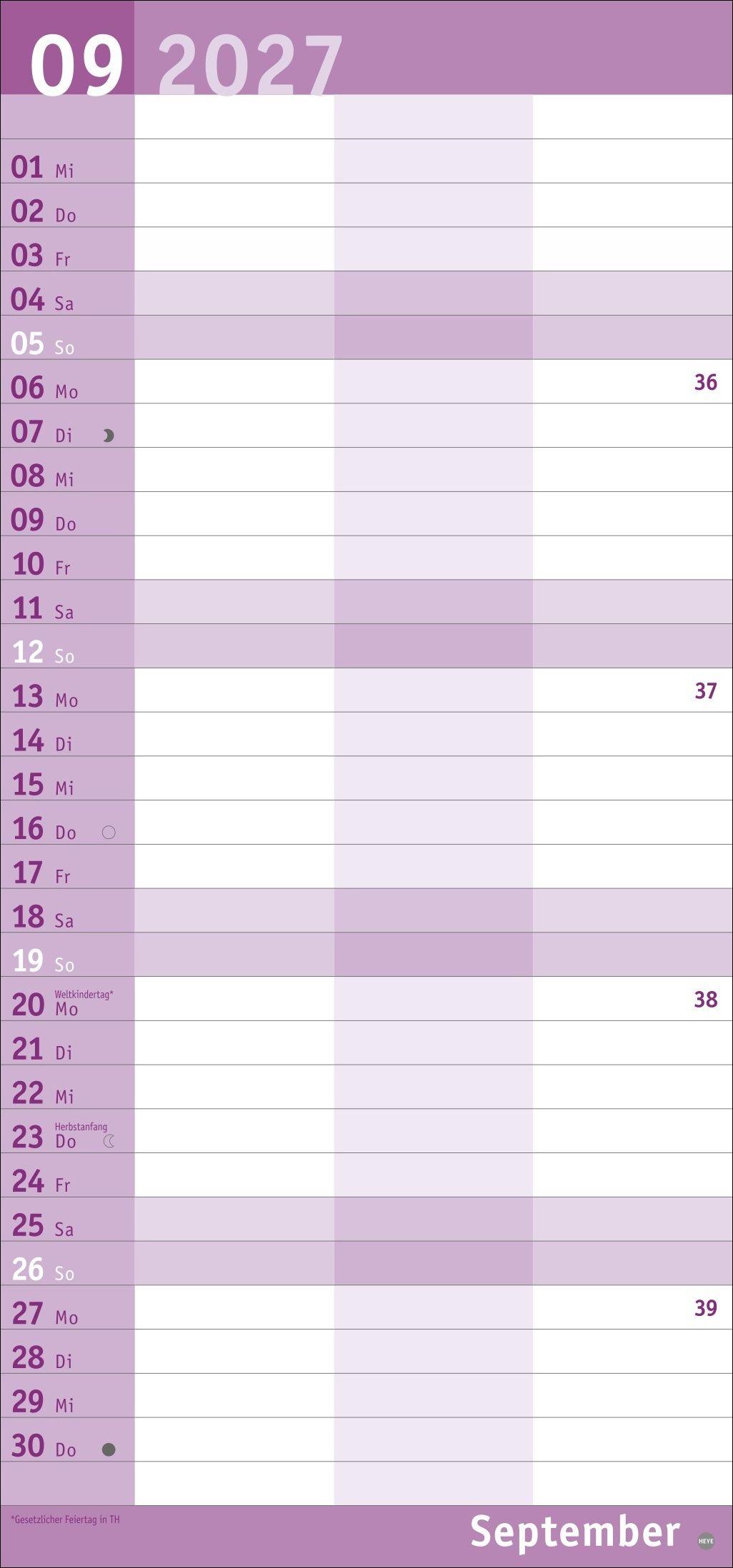 Beispielinhalt (Bild) Basic Planer für zwei 2027