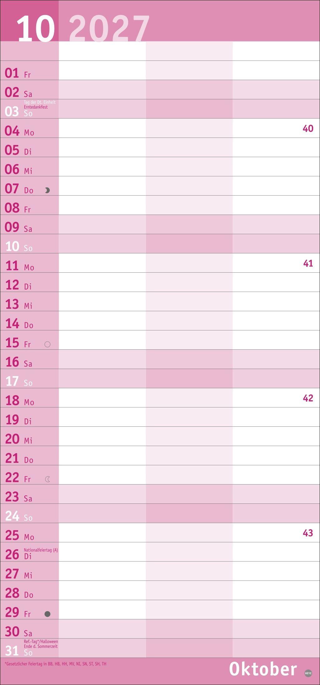 Beispielinhalt (Bild) Basic Planer für zwei 2027