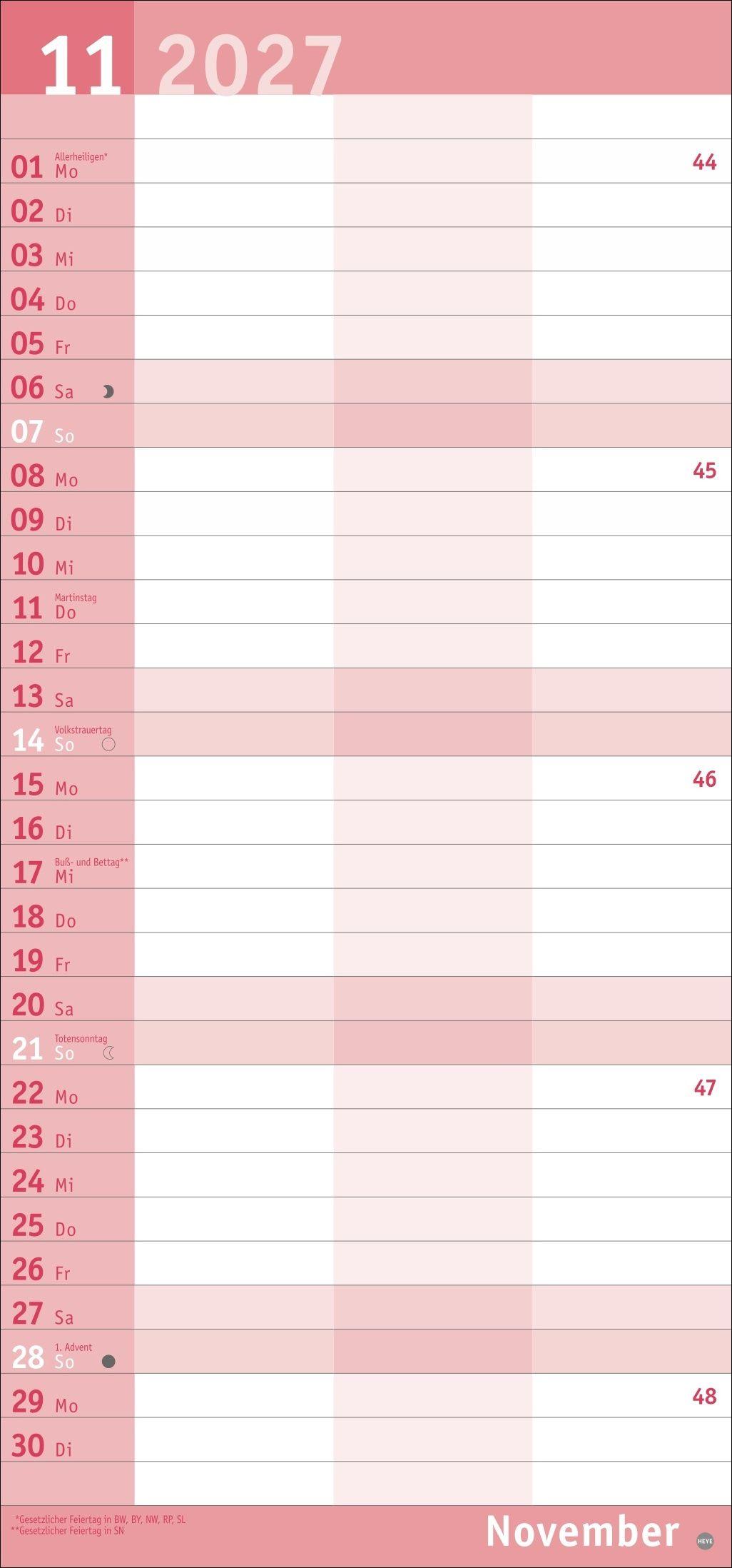 Beispielinhalt (Bild) Basic Planer für zwei 2027