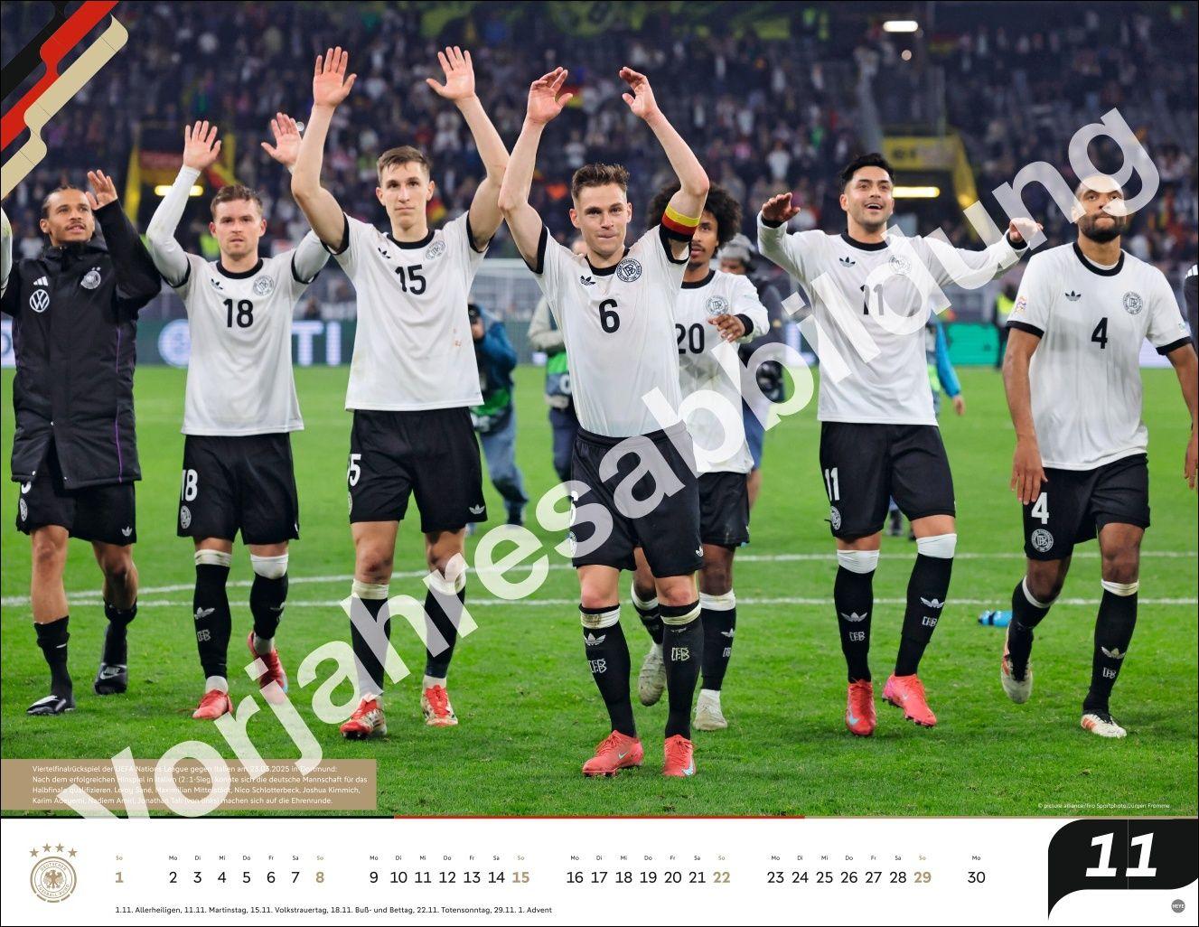 Beispielinhalt (Bild) DFB Männer Posterkalender 2027