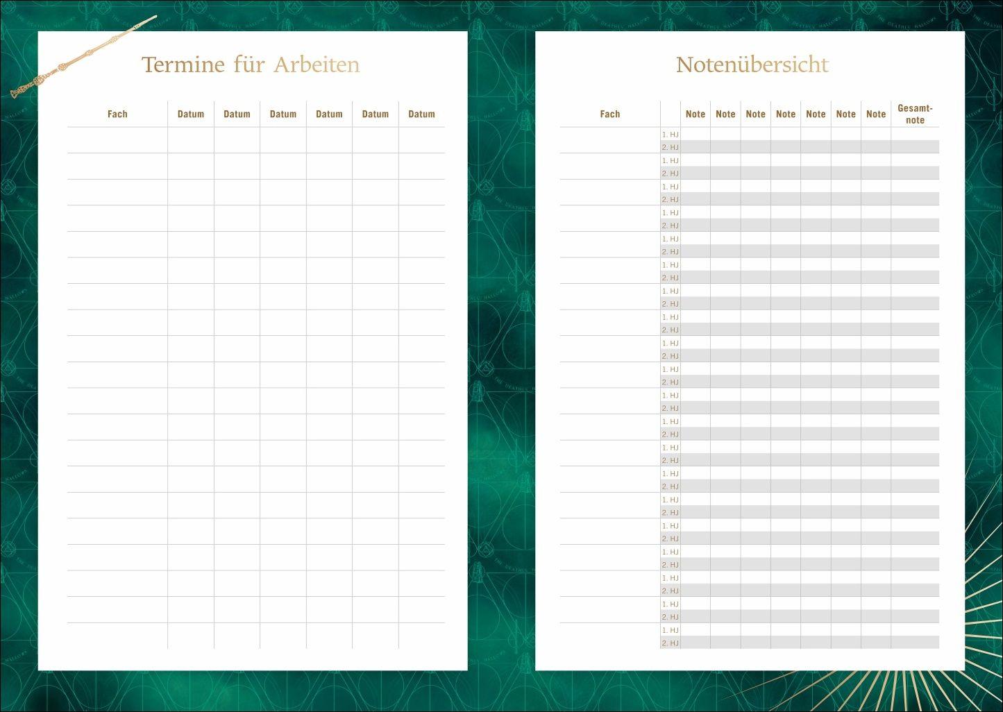 Beispielinhalt (Bild) Harry Potter 17-Monats-Kalenderbuch A5 2027 - 17 Monate. Von August 2026 bis Dezember 2027