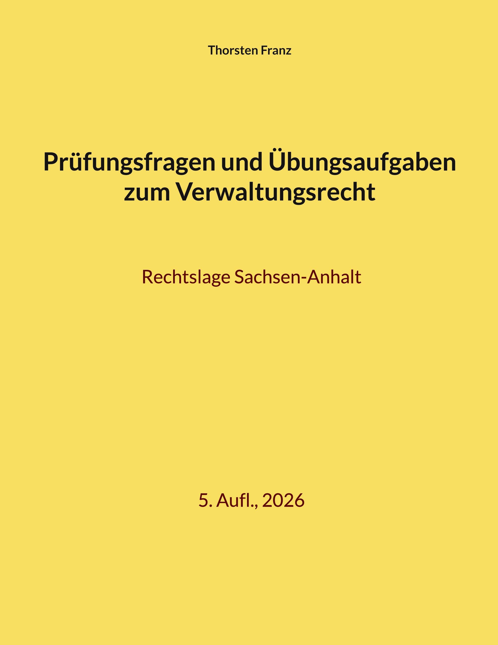 Vorderes Coverbild Prüfungsfragen und Übungsaufgaben zum Verwaltungsrecht