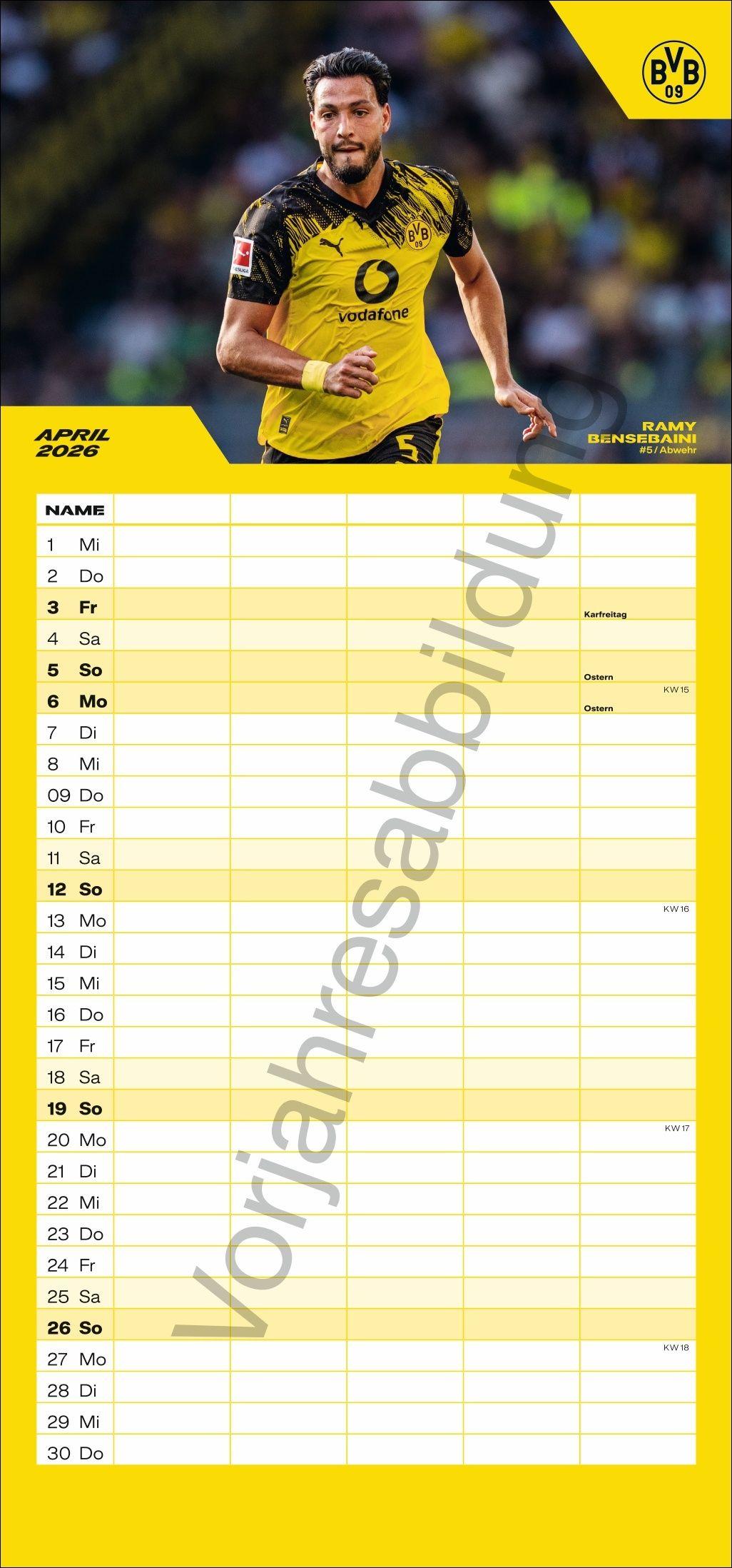 Beispielinhalt (Bild) BVB Familienplaner 2027