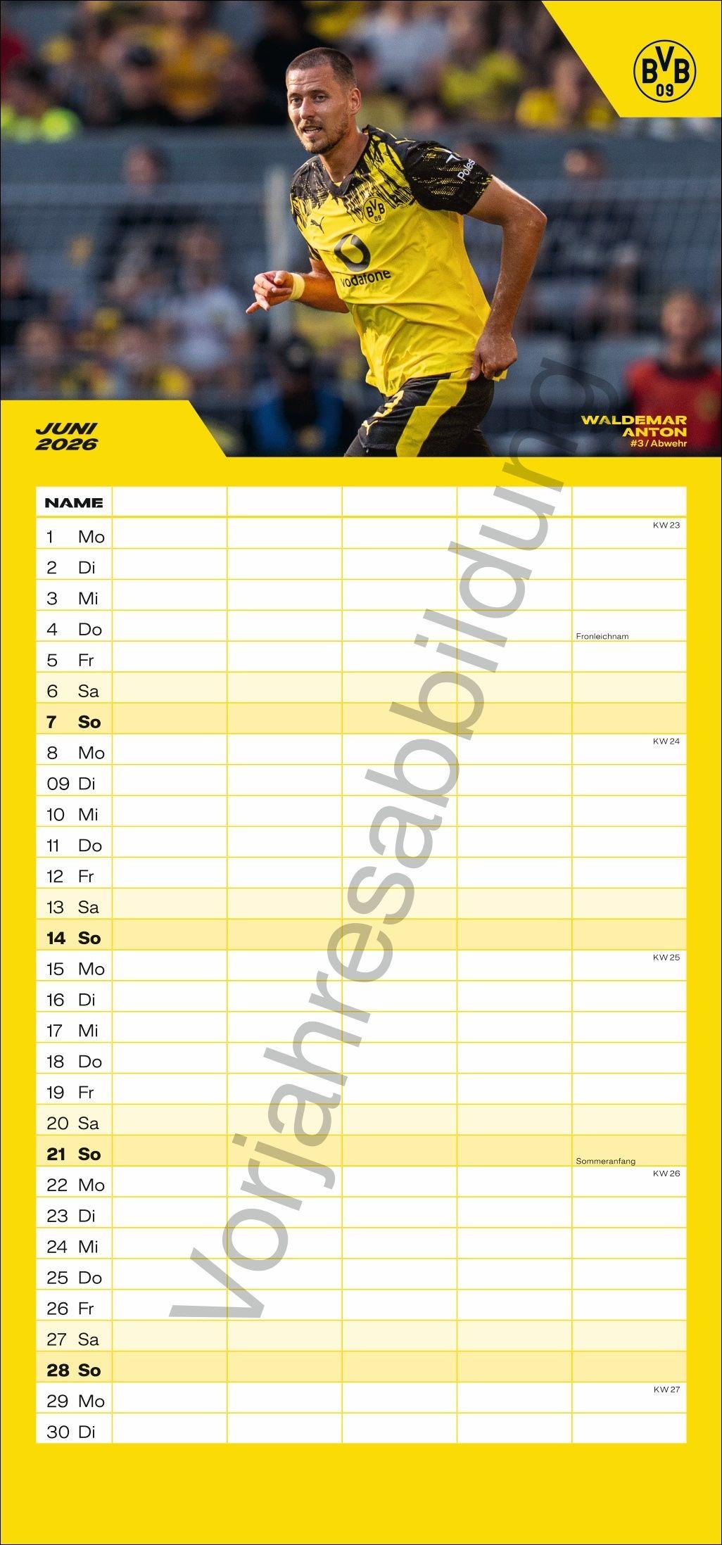 Beispielinhalt (Bild) BVB Familienplaner 2027