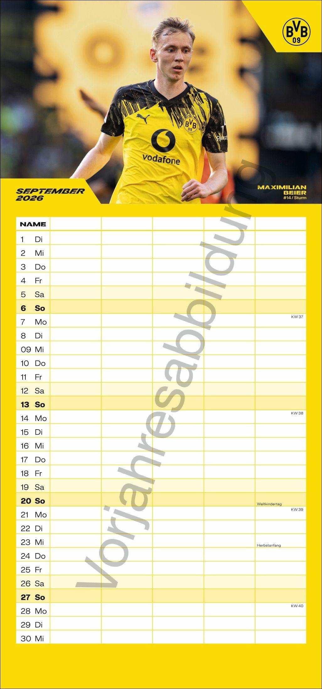 Beispielinhalt (Bild) BVB Familienplaner 2027