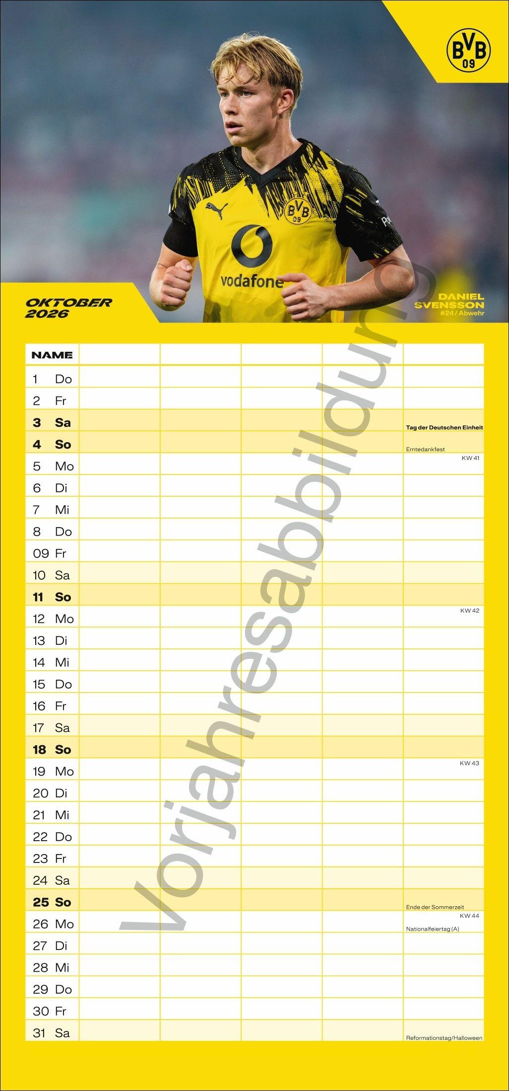 Beispielinhalt (Bild) BVB Familienplaner 2027