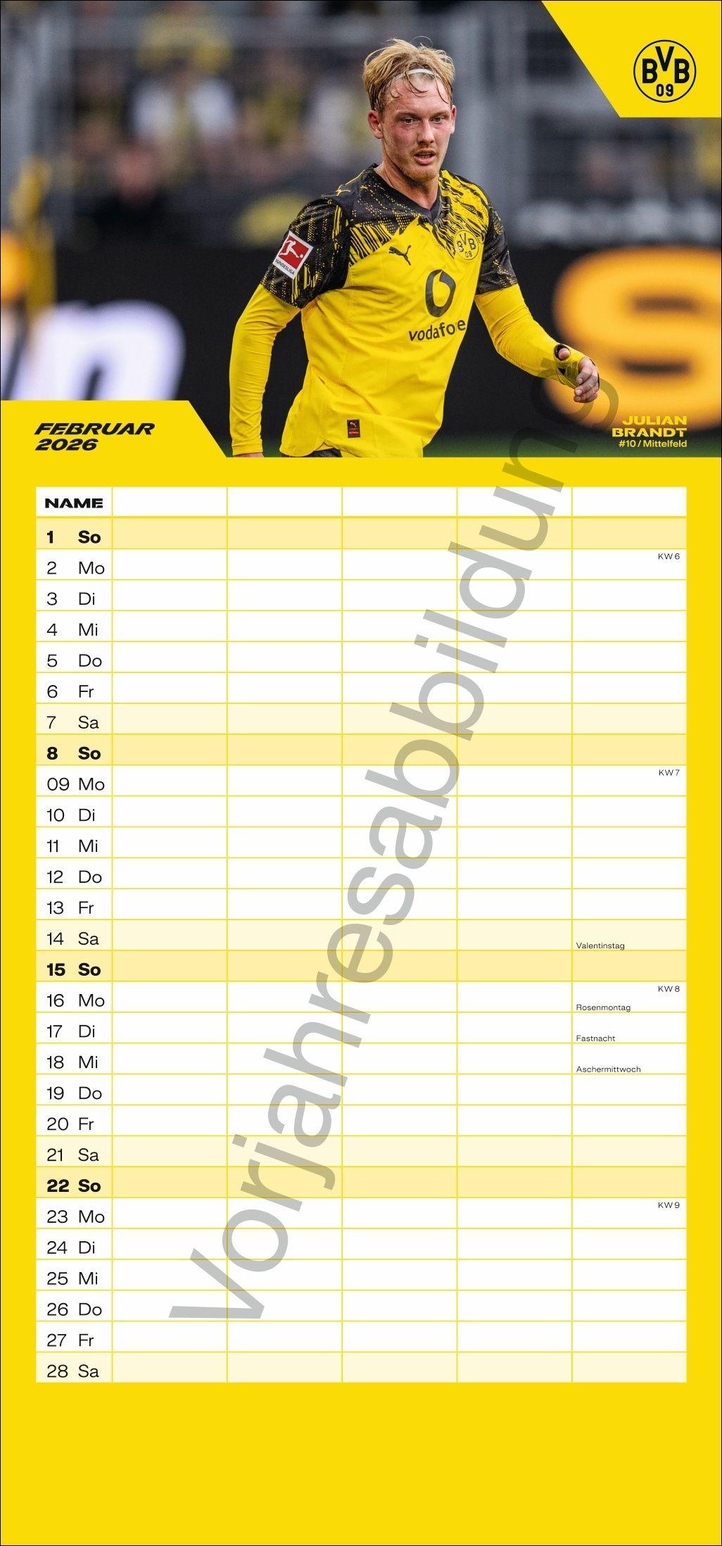 Beispielinhalt (Bild) BVB Familienplaner 2027