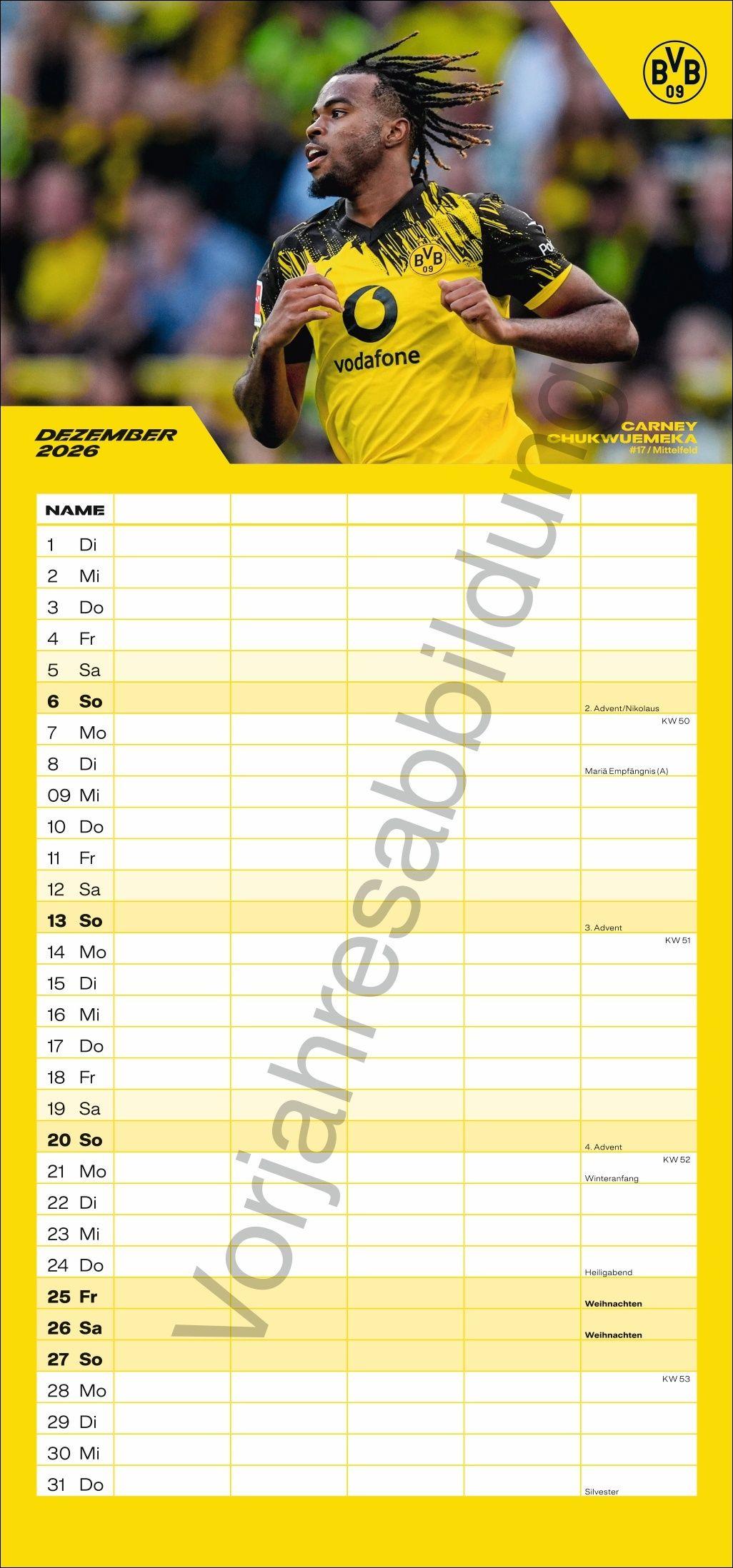 Beispielinhalt (Bild) BVB Familienplaner 2027