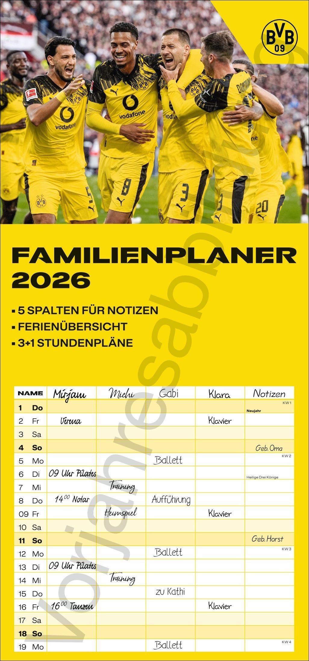 Vorderes Coverbild BVB Familienplaner 2027