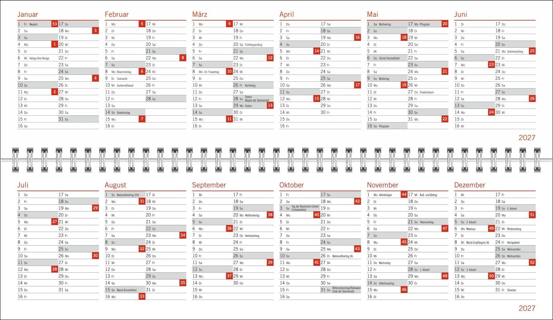 Beispielinhalt (Bild) Peanuts Wochenquerplaner 2027