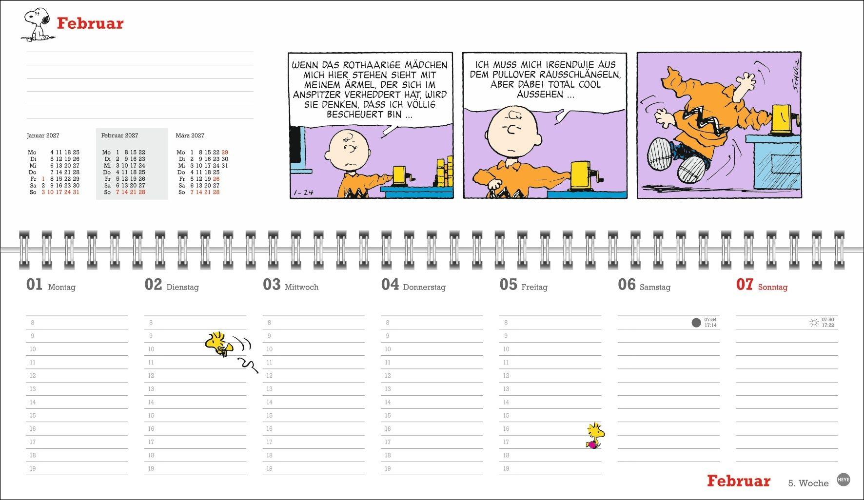 Beispielinhalt (Bild) Peanuts Wochenquerplaner 2027