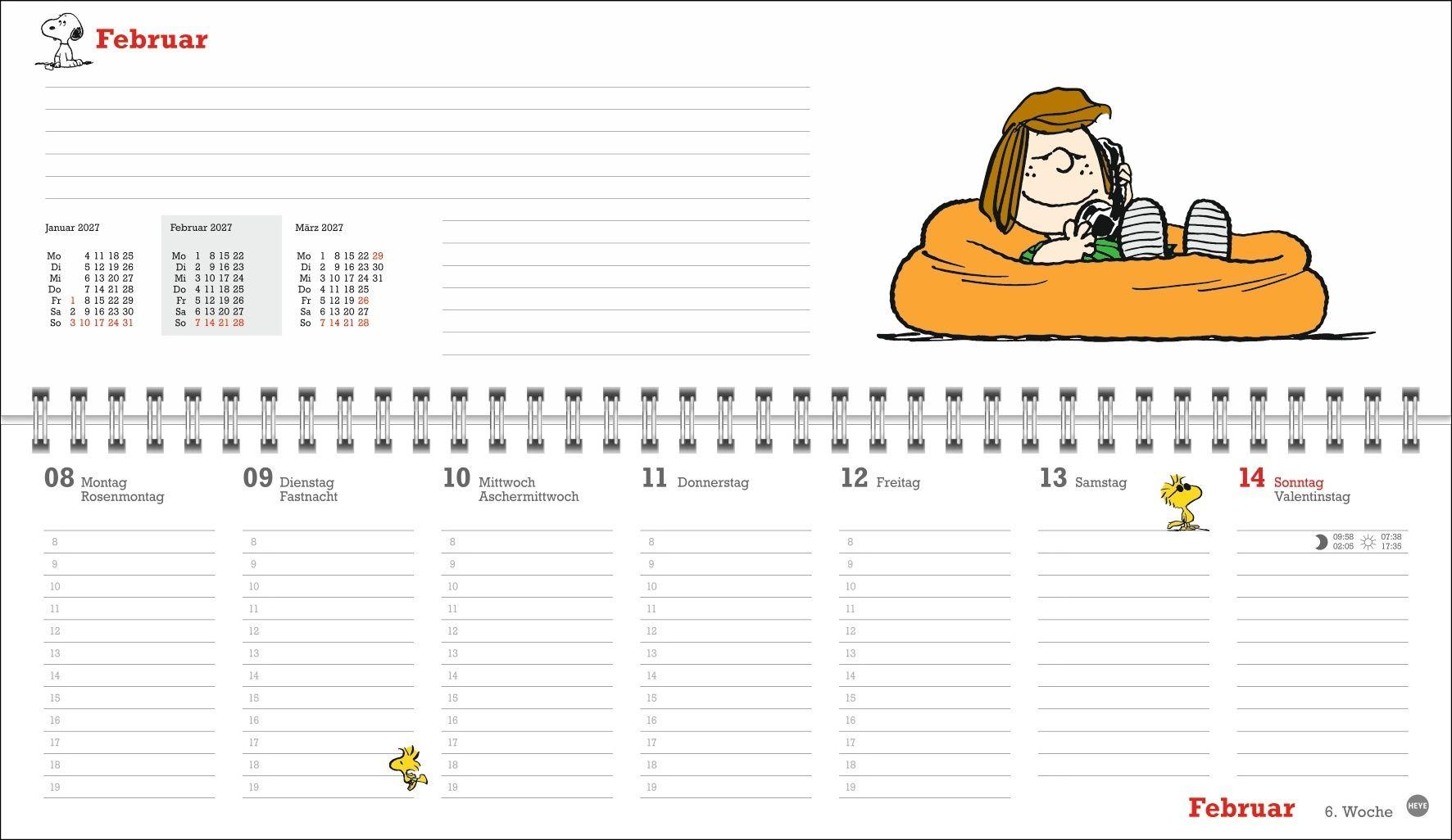 Beispielinhalt (Bild) Peanuts Wochenquerplaner 2027