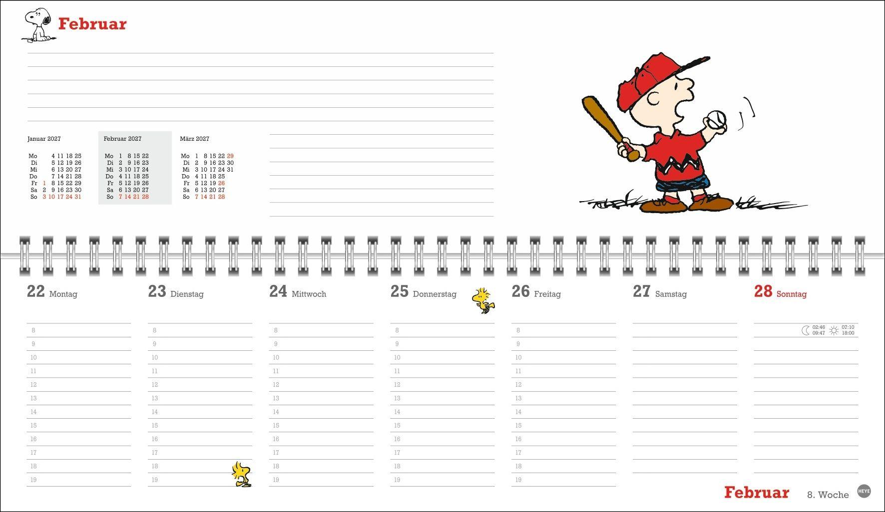 Beispielinhalt (Bild) Peanuts Wochenquerplaner 2027