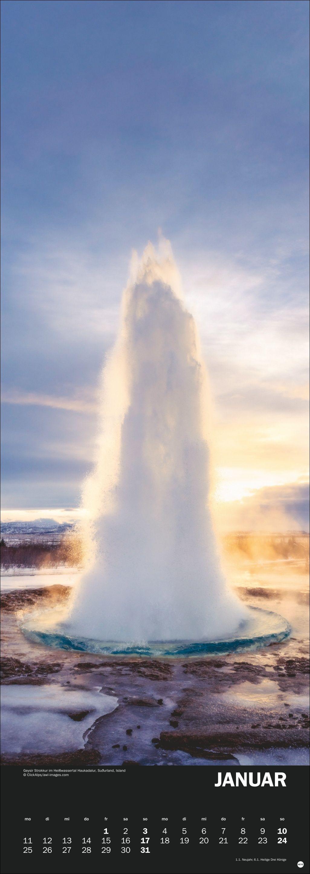 Beispielinhalt (Bild) Naturgewalten Vertical Kalender 2027