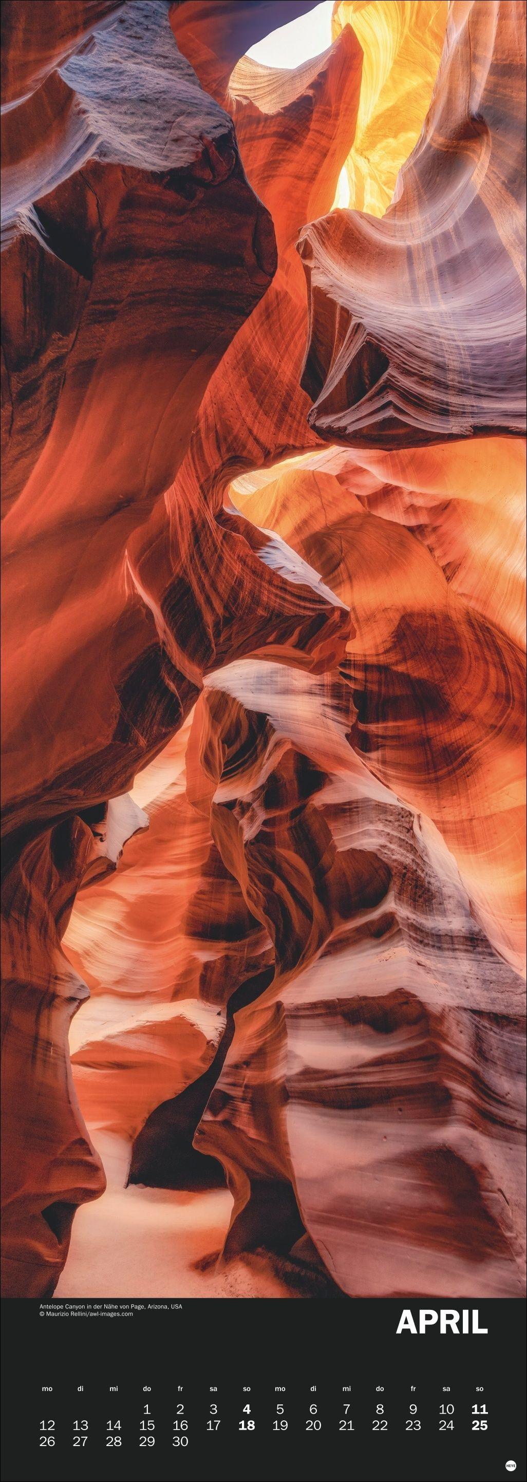 Beispielinhalt (Bild) Naturgewalten Vertical Kalender 2027