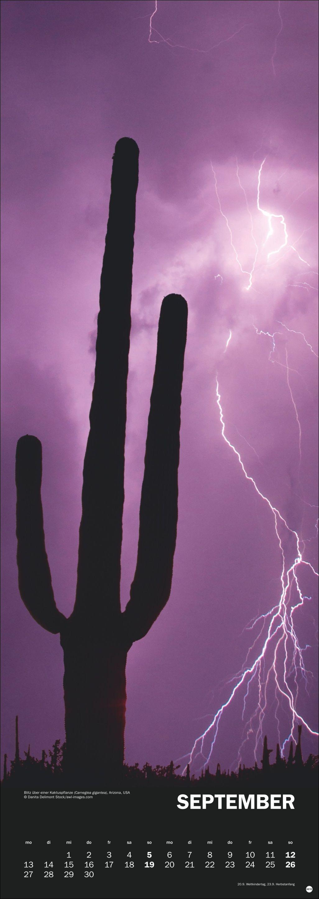 Beispielinhalt (Bild) Naturgewalten Vertical Kalender 2027