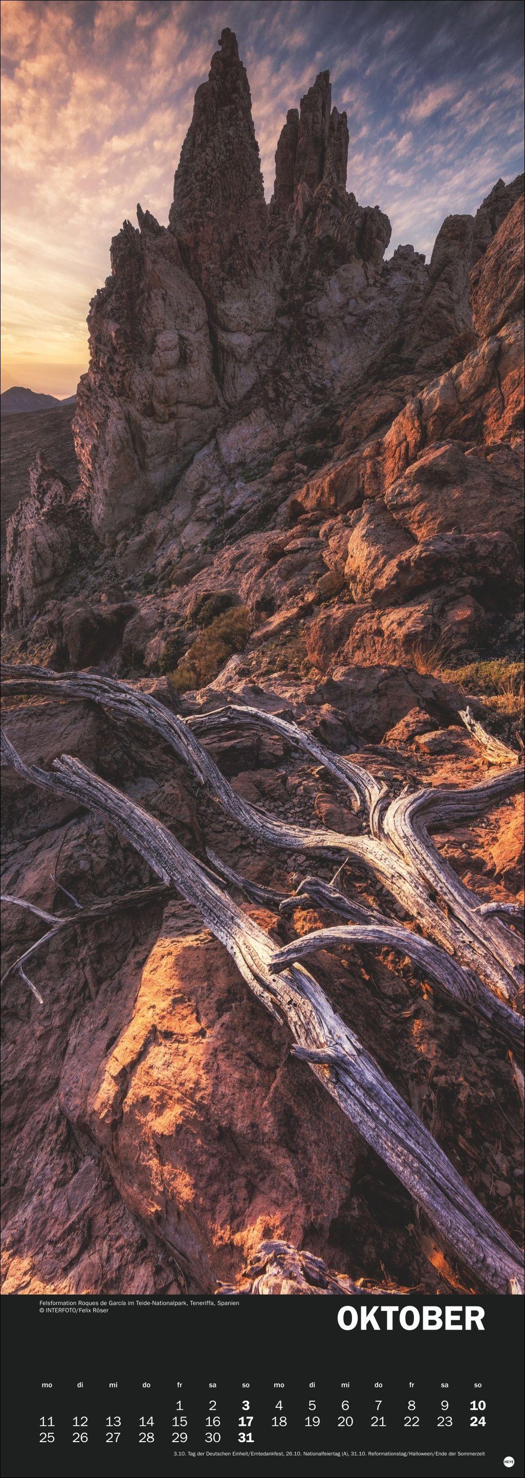 Beispielinhalt (Bild) Naturgewalten Vertical Kalender 2027