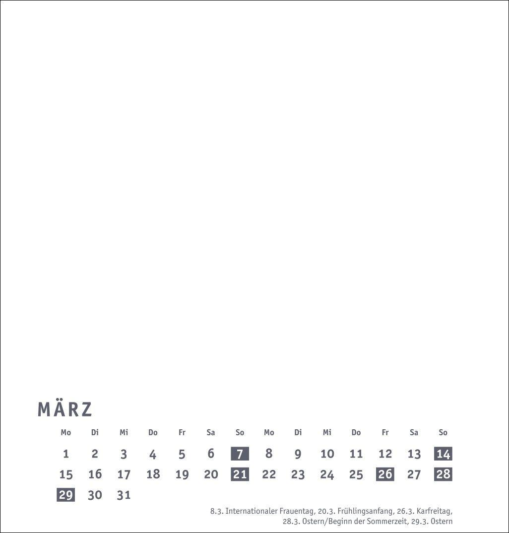 Beispielinhalt (Bild) Premium-Bastelkalender weiß mittel 2027