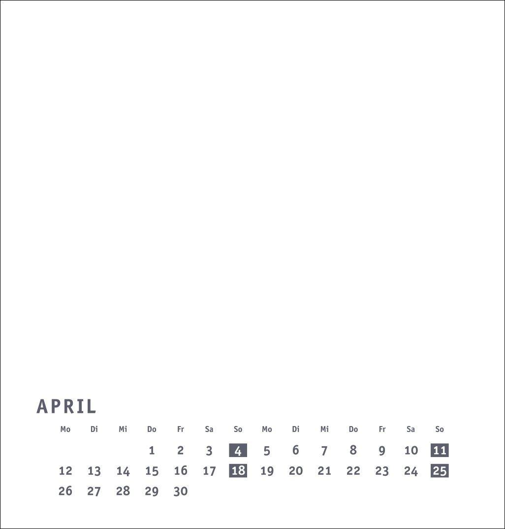 Beispielinhalt (Bild) Premium-Bastelkalender weiß mittel 2027