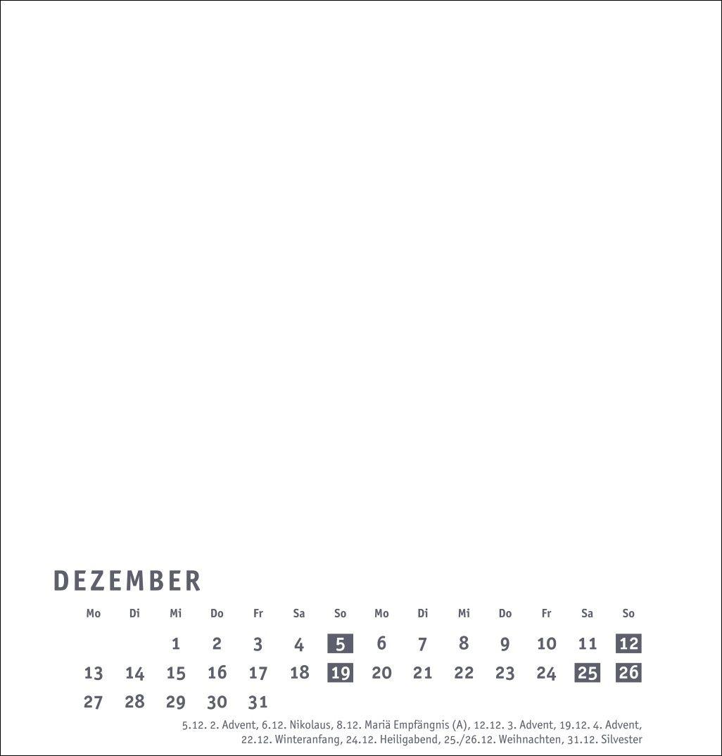 Beispielinhalt (Bild) Premium-Bastelkalender weiß mittel 2027