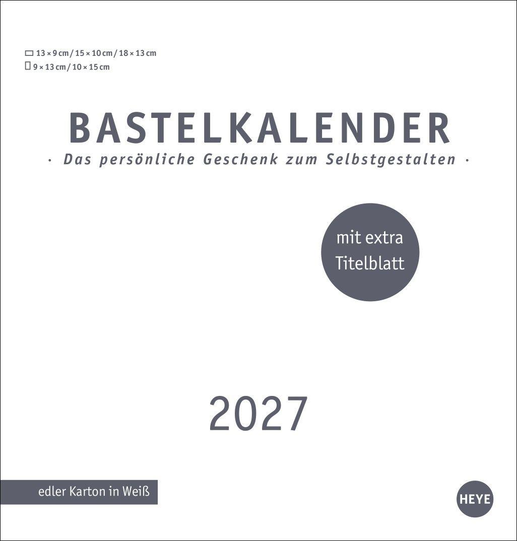 Vorderes Coverbild Premium-Bastelkalender weiß mittel 2027