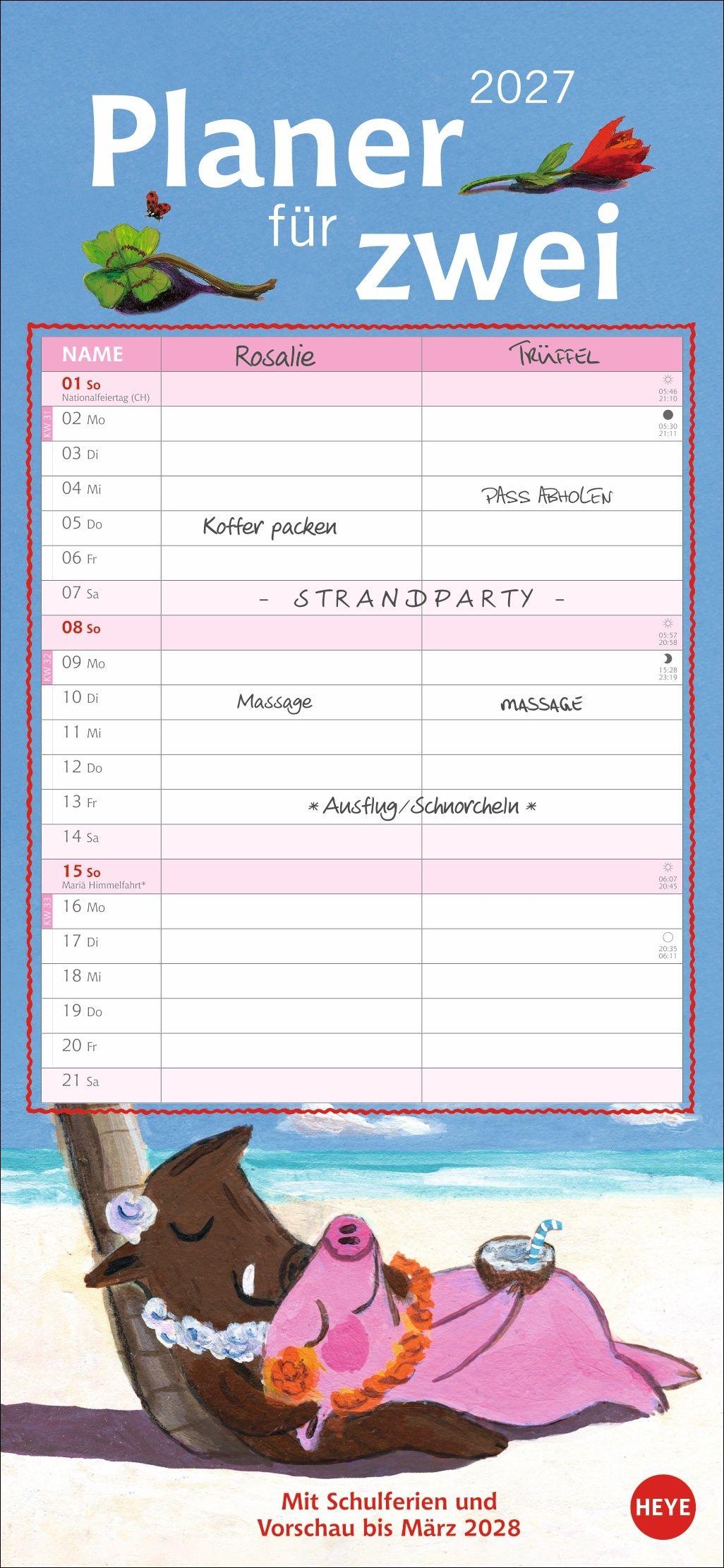 Vorderes Coverbild Rosalie & Trüffel Planer für zwei 2027