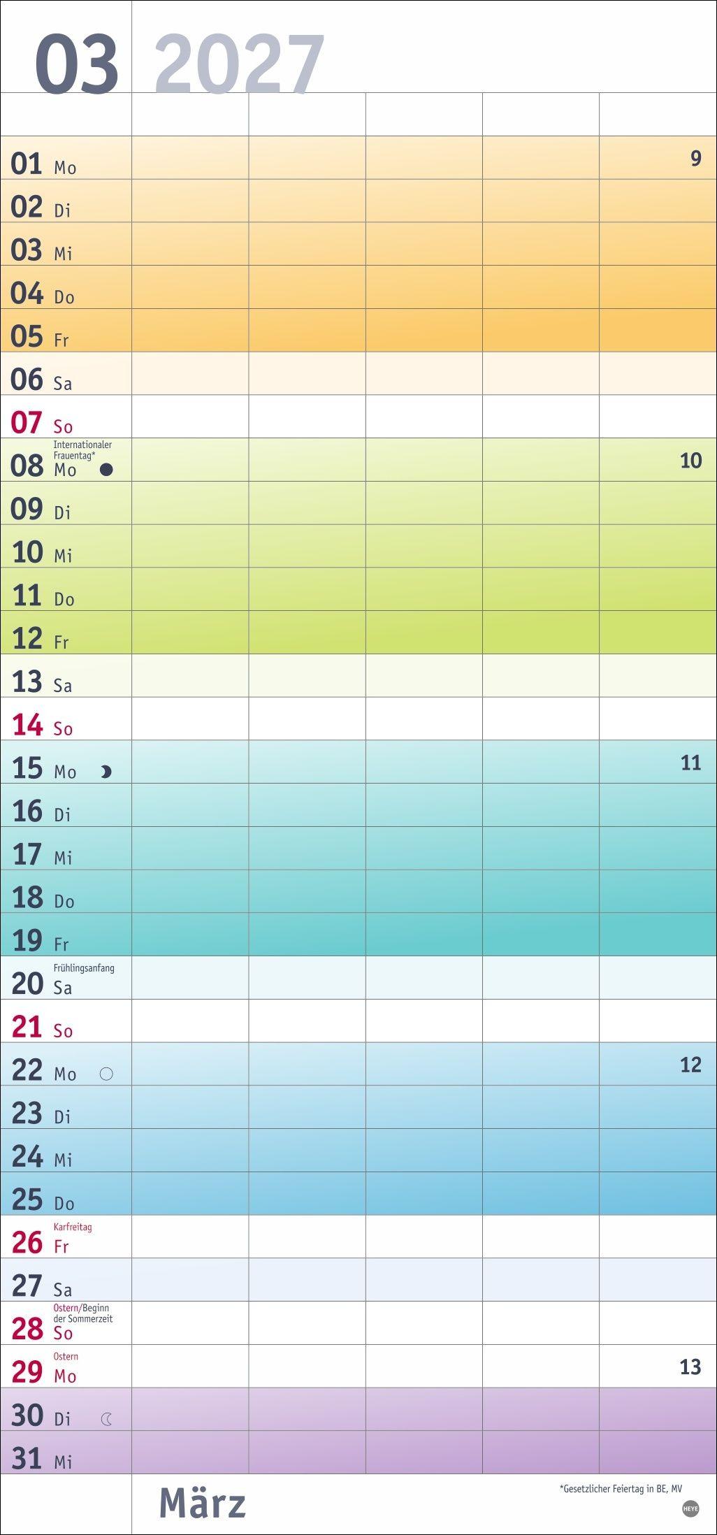 Beispielinhalt (Bild) Bunte Wochen Familienplaner 2027