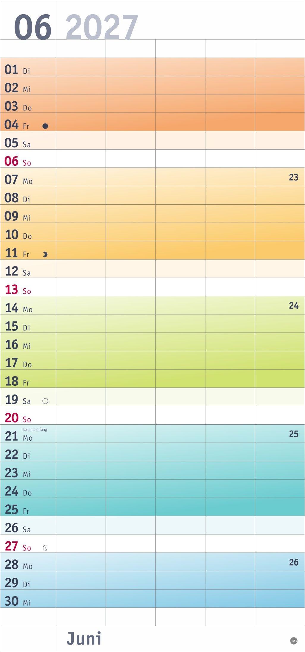 Beispielinhalt (Bild) Bunte Wochen Familienplaner 2027