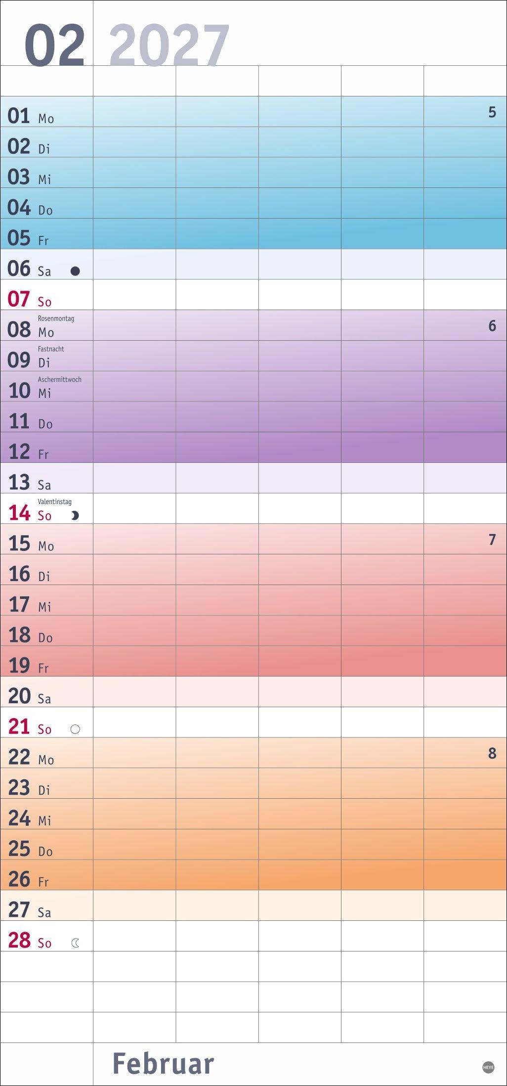 Beispielinhalt (Bild) Bunte Wochen Familienplaner 2027