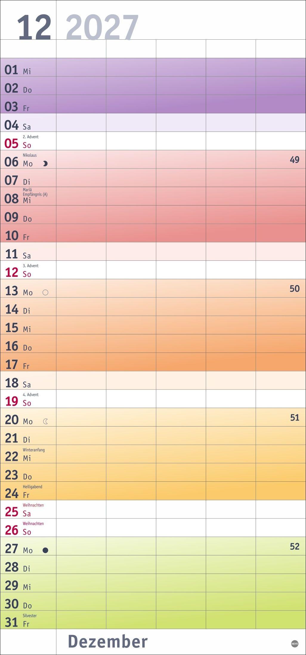 Beispielinhalt (Bild) Bunte Wochen Familienplaner 2027