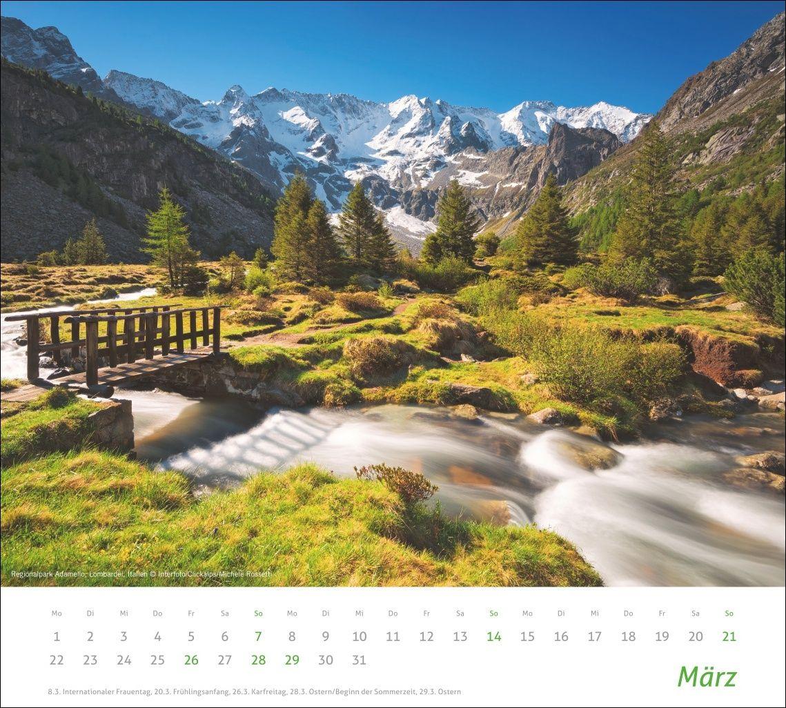 Beispielinhalt (Bild) times&more Alpen Bildkalender 2027