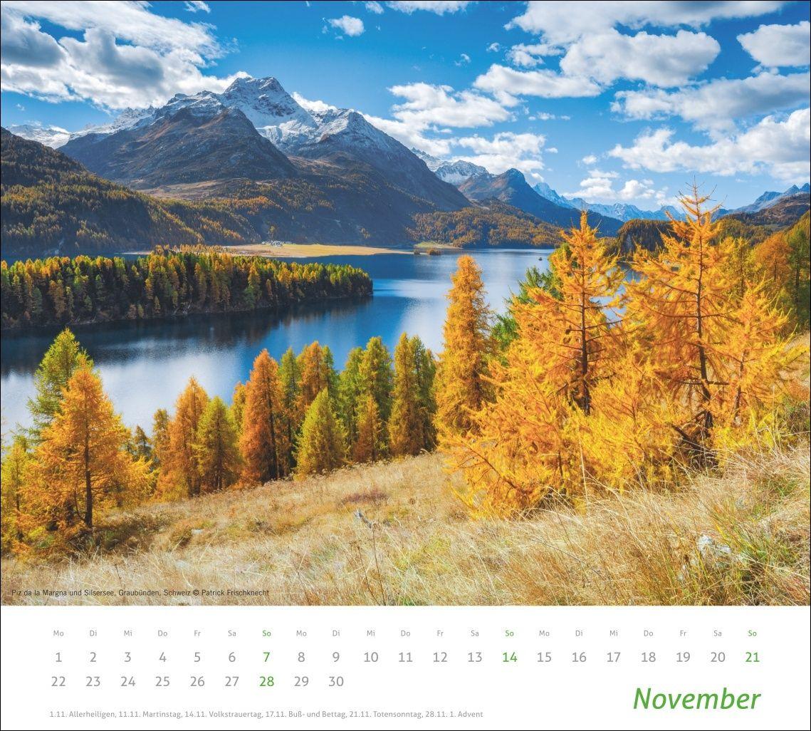 Beispielinhalt (Bild) times&more Alpen Bildkalender 2027