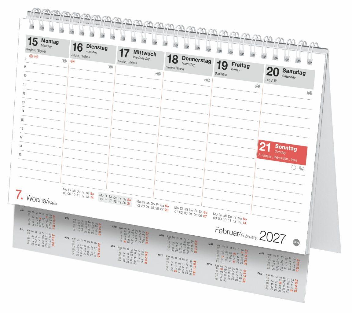 Beispielinhalt (Bild) Schreibtischkalender Österreich klein 2027