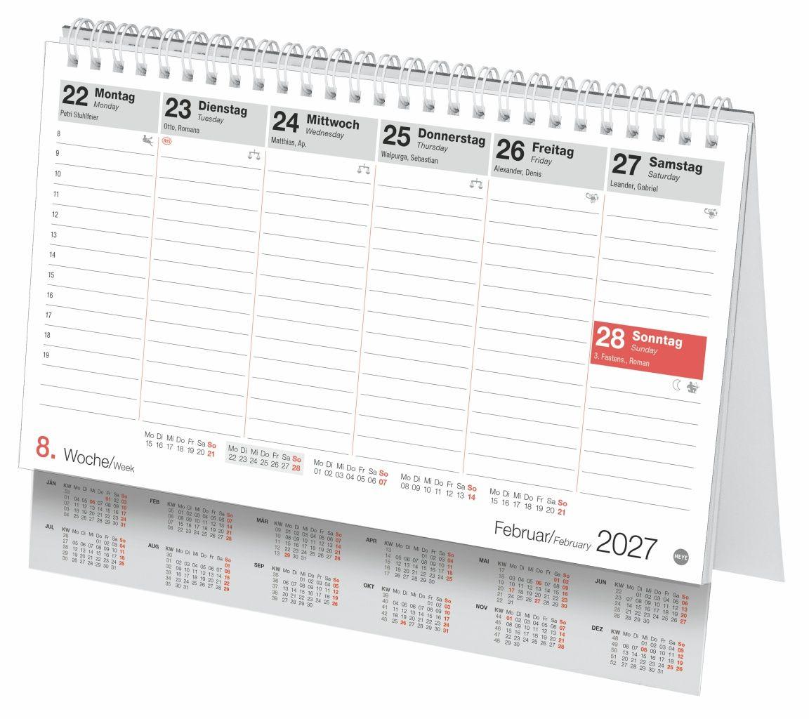 Beispielinhalt (Bild) Schreibtischkalender Österreich klein 2027