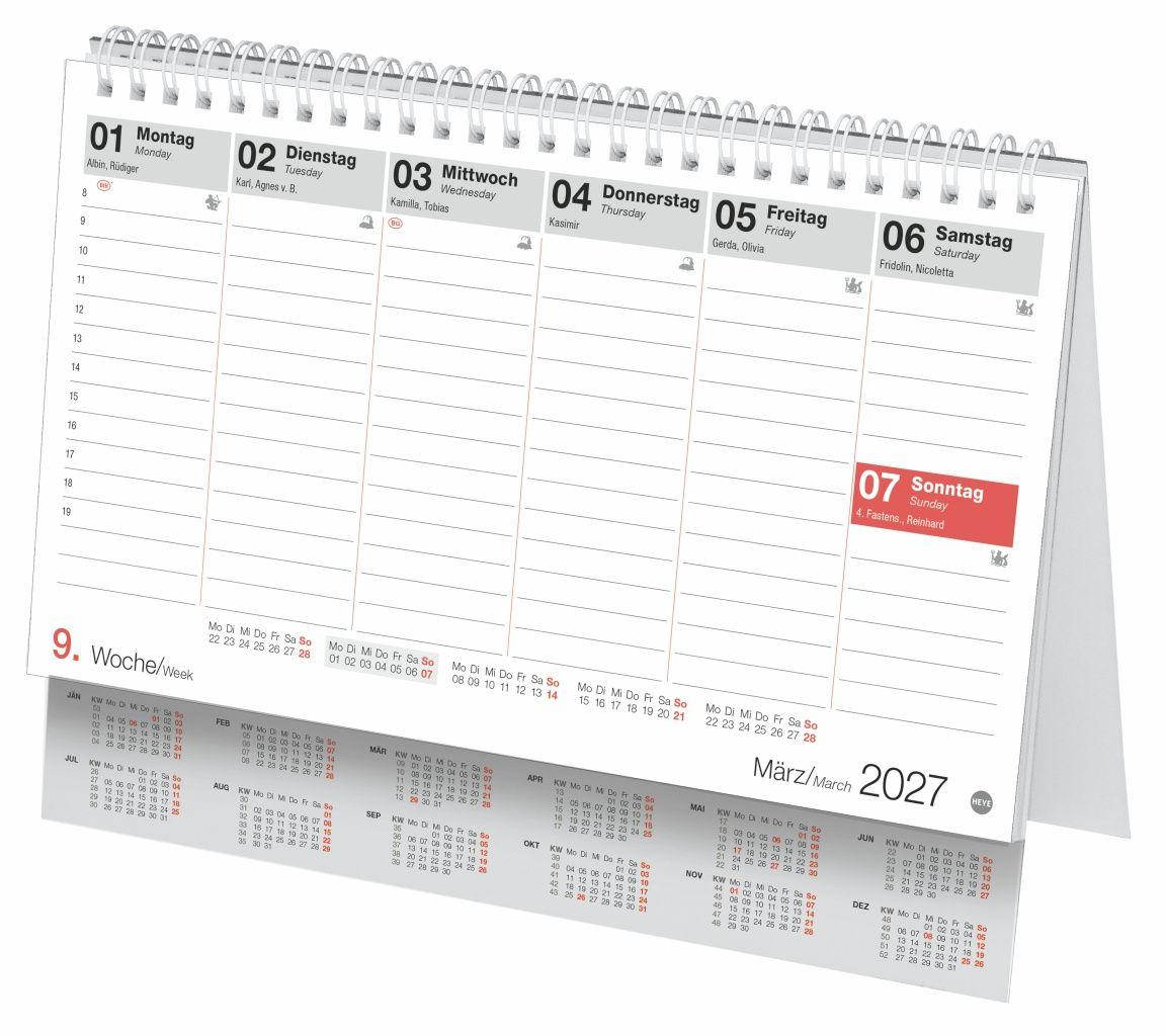 Beispielinhalt (Bild) Schreibtischkalender Österreich klein 2027