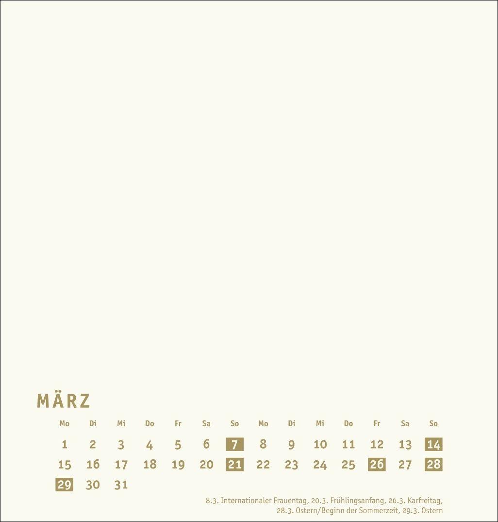Beispielinhalt (Bild) Premium-Bastelkalender gold mittel 2027