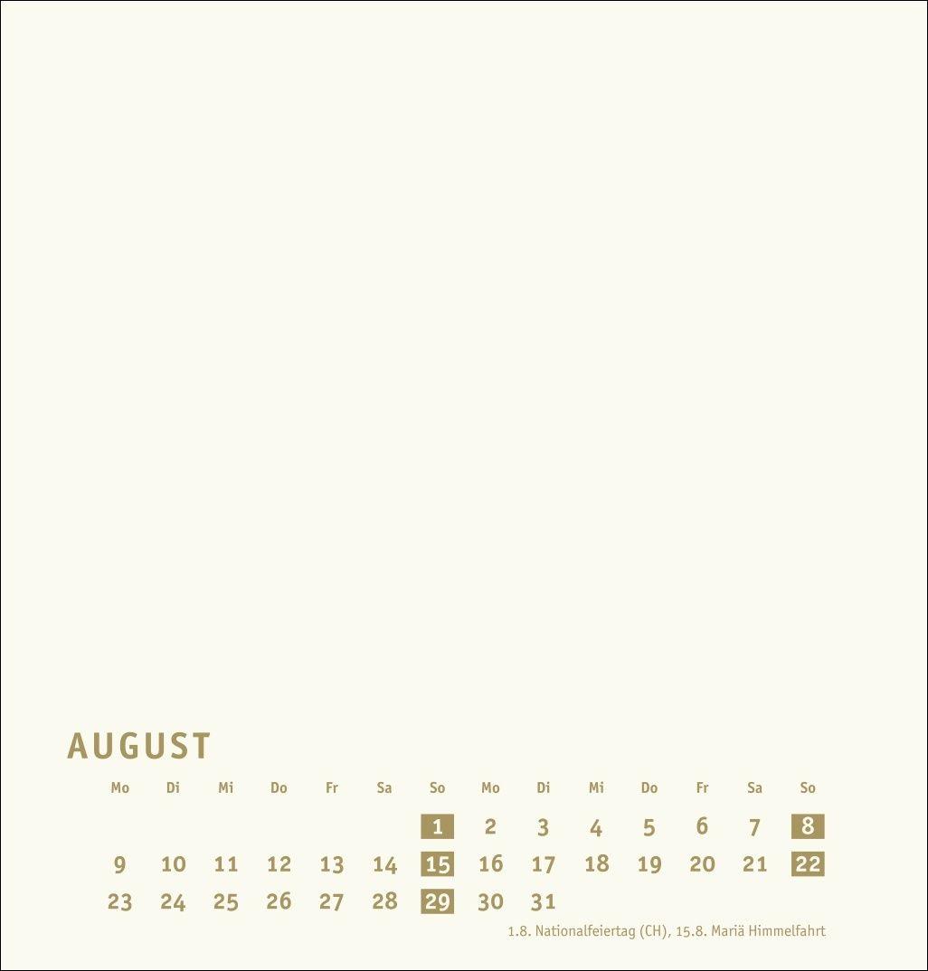 Beispielinhalt (Bild) Premium-Bastelkalender gold mittel 2027