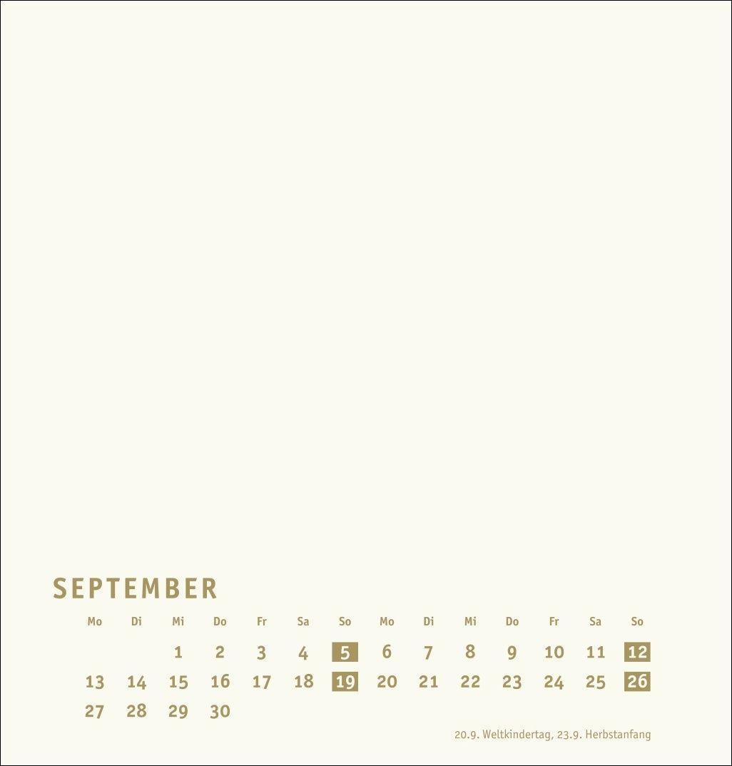 Beispielinhalt (Bild) Premium-Bastelkalender gold mittel 2027