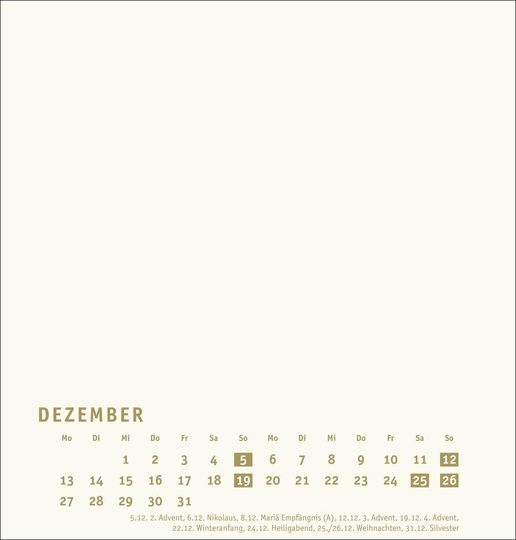 Beispielinhalt (Bild) Premium-Bastelkalender gold mittel 2027