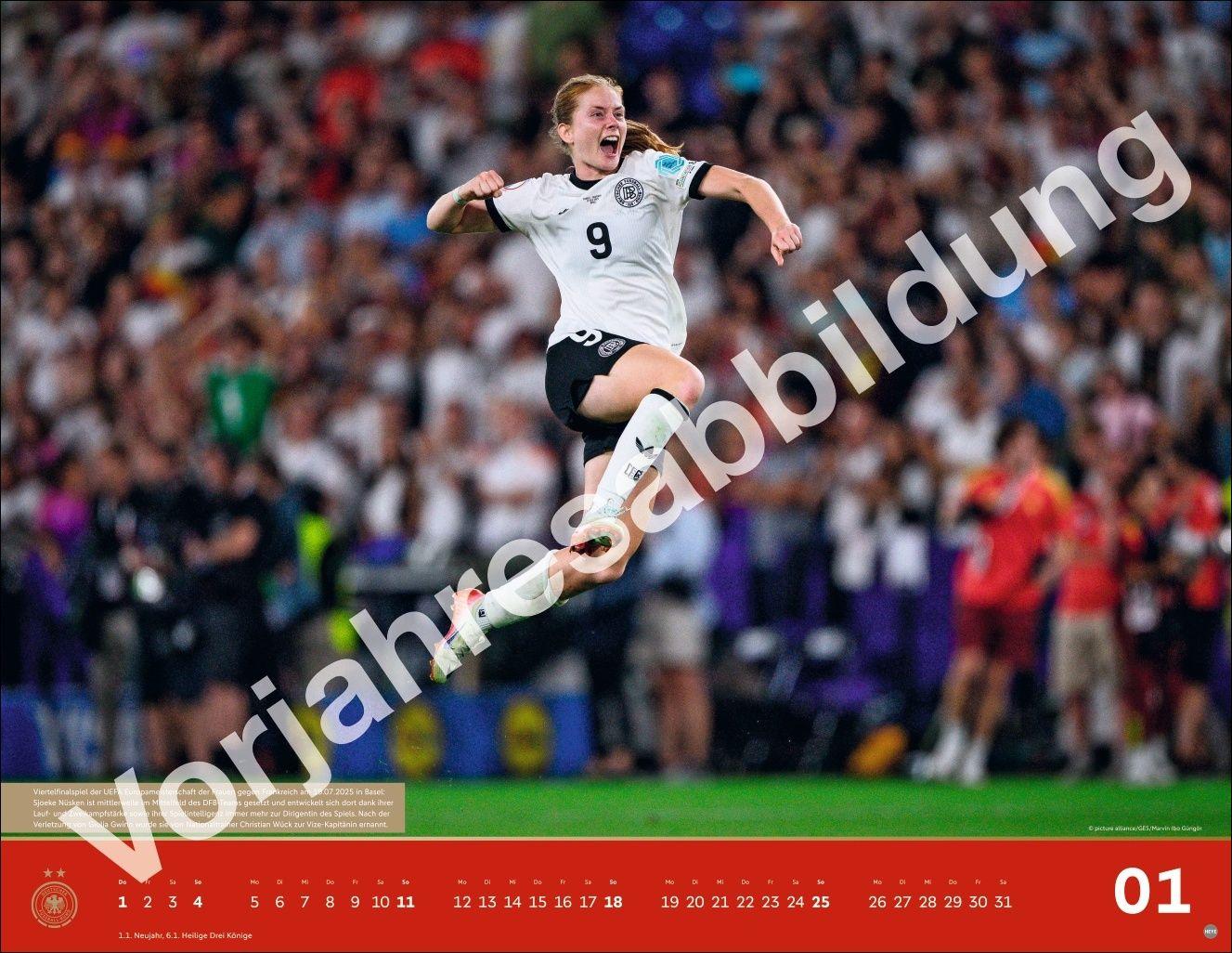 Beispielinhalt (Bild) DFB Frauen Posterkalender 2027
