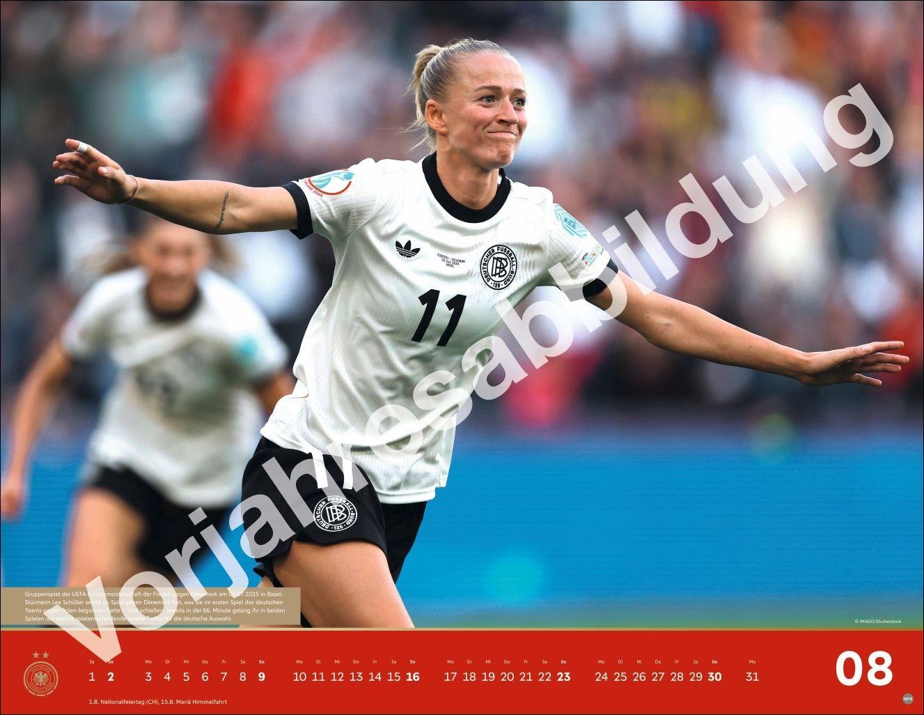 Beispielinhalt (Bild) DFB Frauen Posterkalender 2027