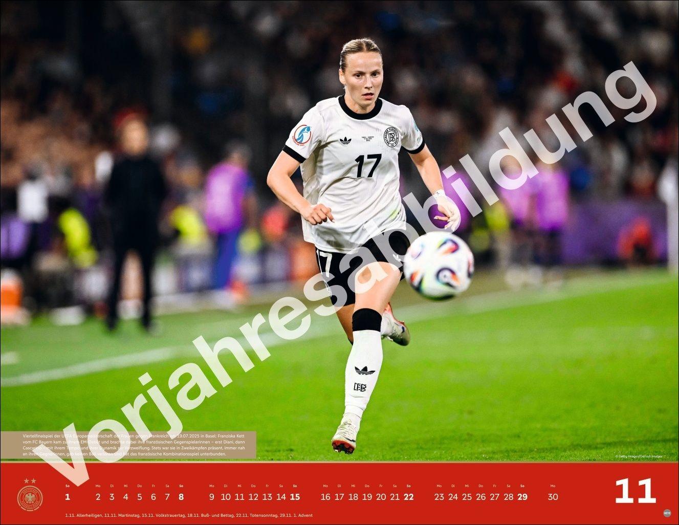 Beispielinhalt (Bild) DFB Frauen Posterkalender 2027